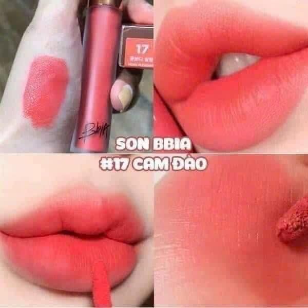 Son Kem Lỳ Bbia Last Velvet Lip Tint màu 17 Hồng Cam san hô