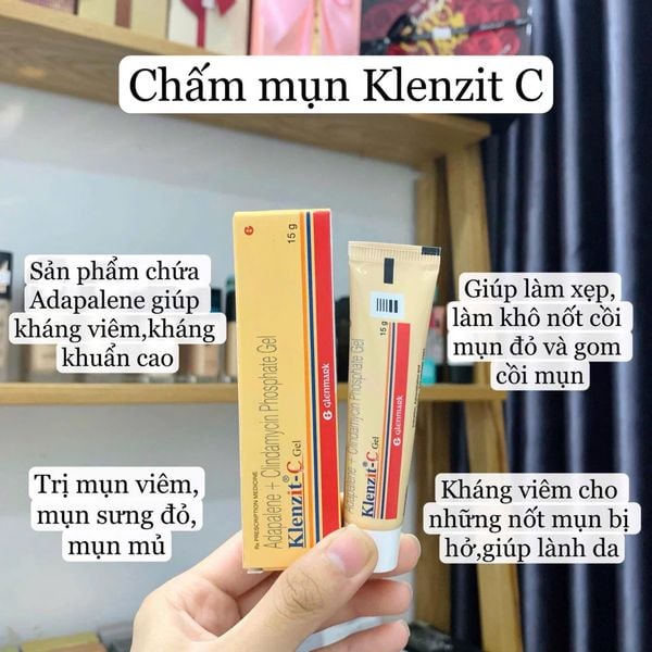 Gel Trị Mụn Glenmark Klenzit-C Gel Dành Cho Da Bị Mụn Trứng Cá, Mụn Viêm Đỏ 15gr