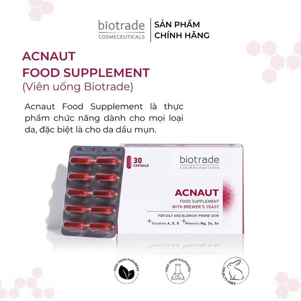 Viên Uống Trị Mụn Biotrade Acnaut Food Supplement With Brewer’s Yeast 30 Viên