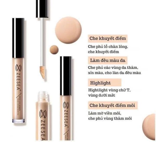 Kem Che Khuyết Điểm Che Phủ Toàn Diện, Mịn Lì, Lâu Trôi Zeesea Aqua Concealer 3ml