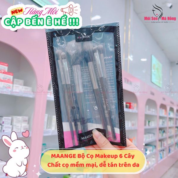 MAANGE Bộ cọ makeup 6 cây cọ phấn phủ, má hồng, che khuyết điểm, màu mắt MAG5728