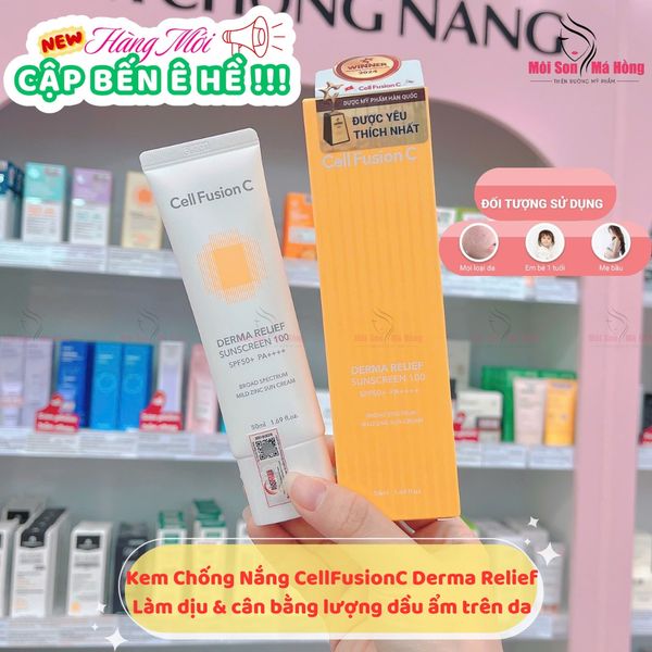 Kem Chống Nắng Cell Fusion C Dịu Nhẹ, An Toàn Cho Mọi Loại Da Derma Relief Sunscreen 100 SPF50+/PA++++