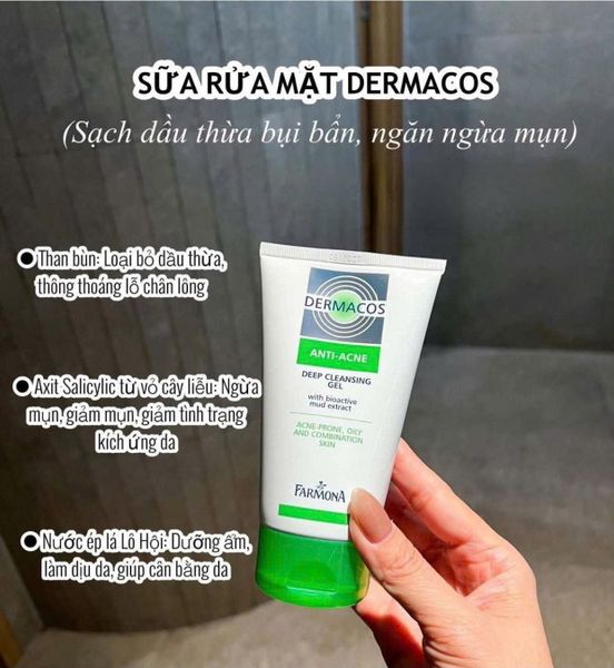 Sữa Rửa Mặt Cho Da Dầu & Da Mụn Dermacos Anti-Acne Deep Cleansing Gel 150ml