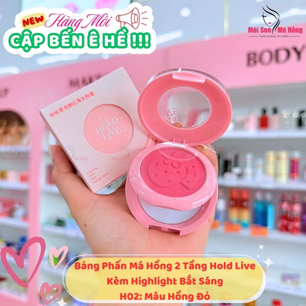 Bảng Phấn Má Hồng 2 Tầng Hold Live Kèm Highlight Bắt Sáng