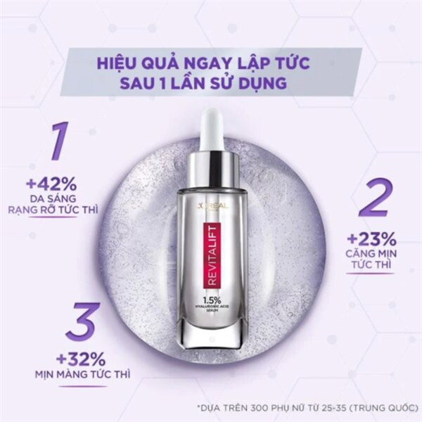 Tinh Chất L'Oreal Revitalift 1.5% Hyaluronic Acid Cấp Ẩm Sáng Da 30ml