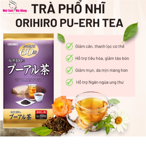 Trà phổ nhĩ Orihiro Pu'er tea gói 60 túi lọc x 3g
