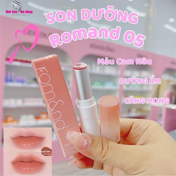 Son Dưỡng Dạng Thỏi Có Màu Thuần Chay Dưỡng Ẩm Mềm Môi Romand Glasting Melting Balm 3.5g