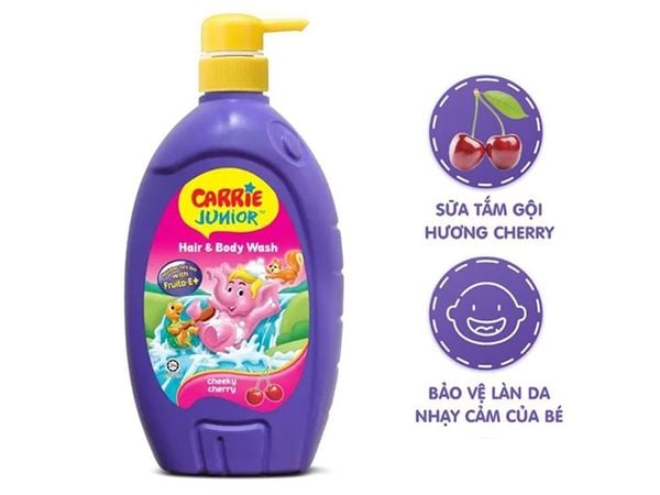 Sữa Tắm gội toàn thân cho bé Carrie Junior hương Cherry 700ml