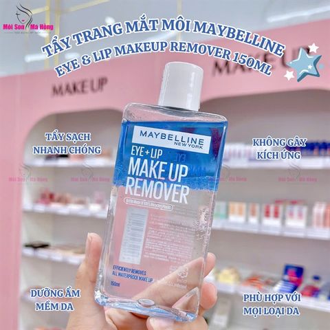 (CÔNG TY) Nước Tẩy Trang Mắt Môi Maybelline Lip & Eye Make Up Remover 150ml