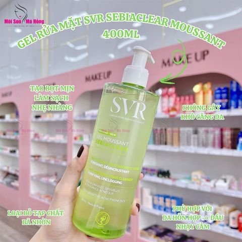 (CÔNG TY) Gel rửa mặt cho da dầu loại bỏ tế bào SVR Sebiaclear Moussant 400ml