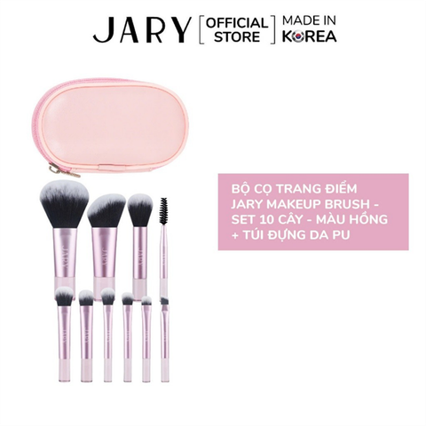 Bộ Cọ Jary Túi Da PU Set 10 Cây Màu Hồng
