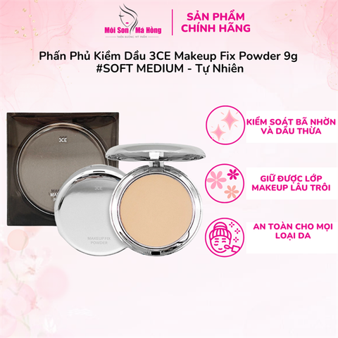 Phấn Phủ 3CE Makeup Fix Powder - Soft Medium