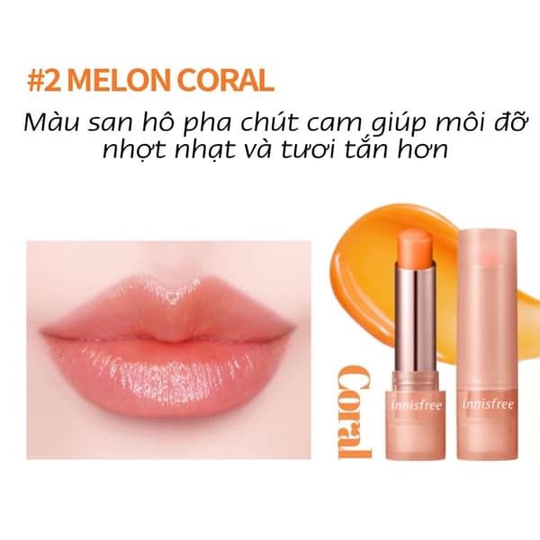 Son Dưỡng Có Màu Innisfree Dewy Tint Lip Balm 3.2g #2 Melon Coral