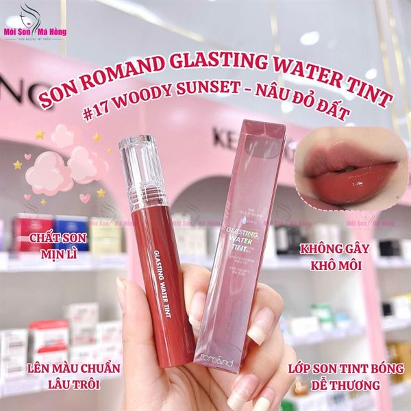 [Màu 1-17] Son Tint Nước Siêu Lì, Lâu Trôi Romand Glasting Water Tint 4g