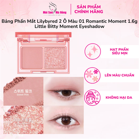 Bảng Phấn Mắt Lilybyred 2 Ô Màu 01 Romantic Moment 1.6g