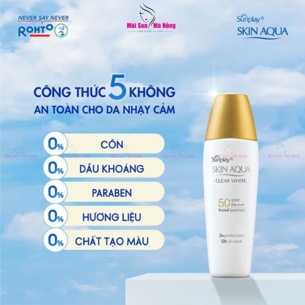 Sữa Chống Nắng Sunplay Skin Aqua Clear White SPF50+ PA++++ Dưỡng Da Trắng Mịn 25g