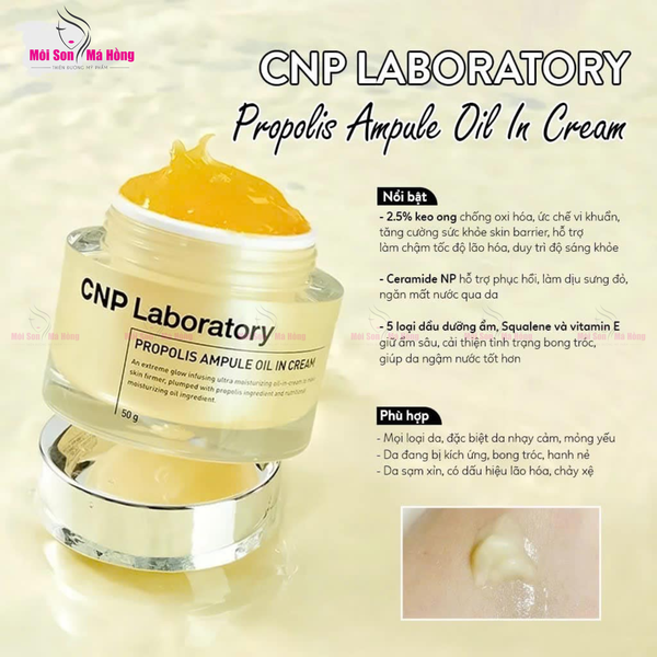 Kem Dưỡng Ẩm Phục Hồi Cao Cấp Chiết Xuất Keo Ong Dạng Dầu CNP Propolis Ampule Oil in Cream 50g