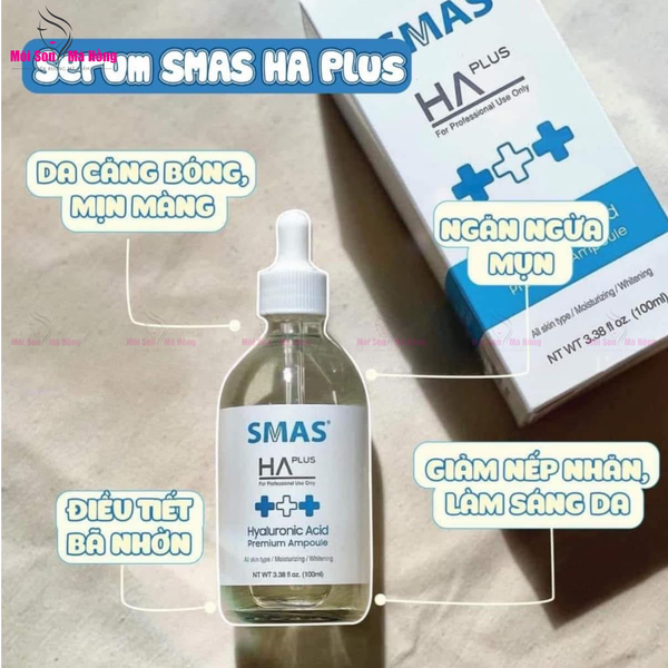 Tinh chất cấp nước trẻ hóa và phục hồi da SMAS HA Plus Hyaluronic Acid Premium Ampoule 100ml