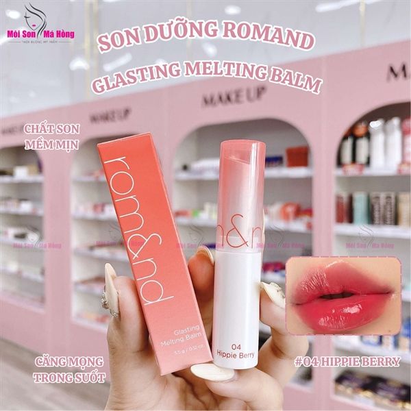 Son Dưỡng Dạng Thỏi Có Màu Thuần Chay Dưỡng Ẩm Mềm Môi Romand Glasting Melting Balm 3.5g