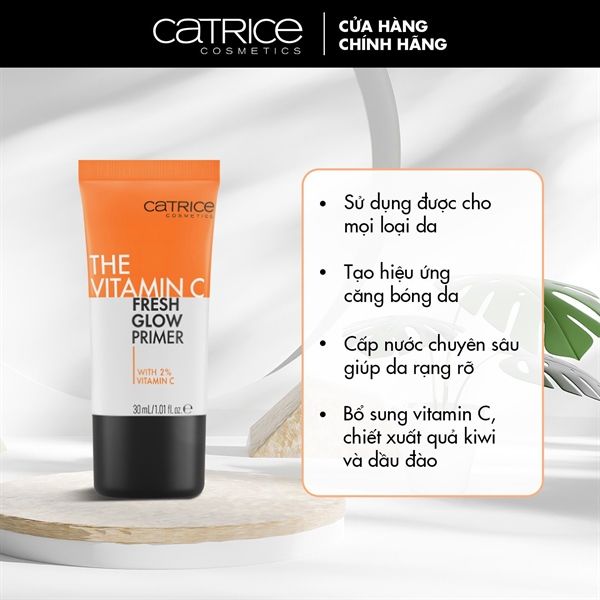 Kem lót Catrice Clean ID Vitamin C Fresh Glow Primer bổ sung vitamin C cấp nước chuyên sâu 30ml