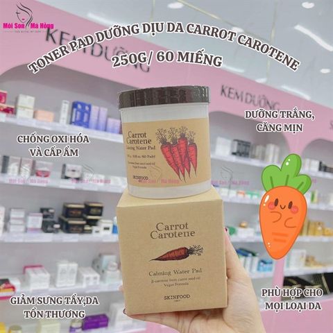 Toner Pad SkinFood Carrot Carotene Calming Water Pad 60 Miếng