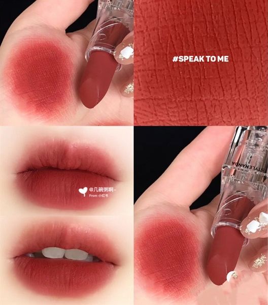 Son Thỏi Lì 3CE Vỏ Trong Suốt Speak To Me - Đỏ Mận 3.5g Soft Matte Lipstick
