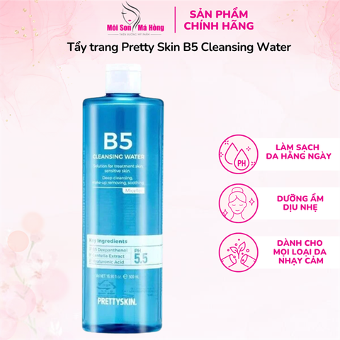 (CÔNG TY) Nước Tẩy Trang Phục Hồi Cho Da Nhạy Cảm Pretty Skin B5 Cleansing Water 500ml