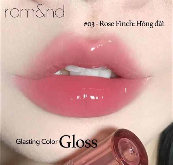 [Màu 01-10] Son Bóng Thuần Chay Cho Môi Căng Mọng, Mềm Mịn Romand Glasting Color Gloss 4g