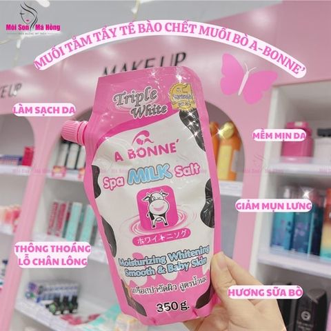 Muối Tắm A Bonne Sữa Bò Tẩy Da Chết, Trắng Da 350g
