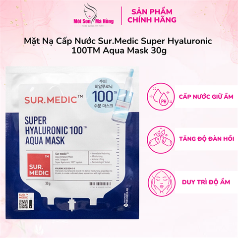 Mặt Nạ Dưỡng Ẩm Sur.Medic+ Super Hyaluronic 100 Aqua Mask 30g