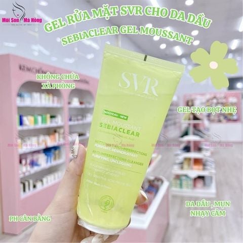 (CÔNG TY) Gel Rửa Mặt SVR Sebiaclear Gel Moussant Không Chứa Xà Phòng Cho Da Dầu 200ml