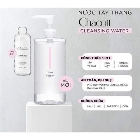 (CÔNG TY) Nước Tẩy Trang Làm Sạch Sâu Dành Cho Da Nhạy Cảm Chacott For Professionals Cleansing Water 500ml