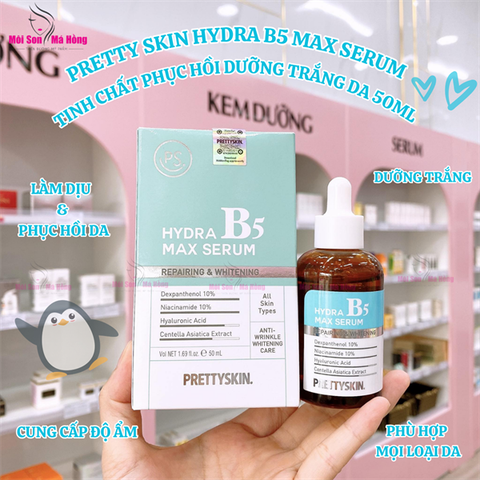 (CÔNG TY) Tinh Chất Prettyskin Hydra Max Serum B5 Phục Hồi, Dưỡng Trắng Da 50ml