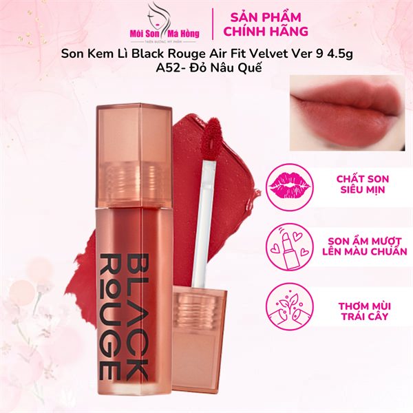 [A01 - A52] Son Kem Lỳ Black Rouge Air Fit Velvet Tint  Full 9 Ver 1-2-3-4-5-6-7-8-9