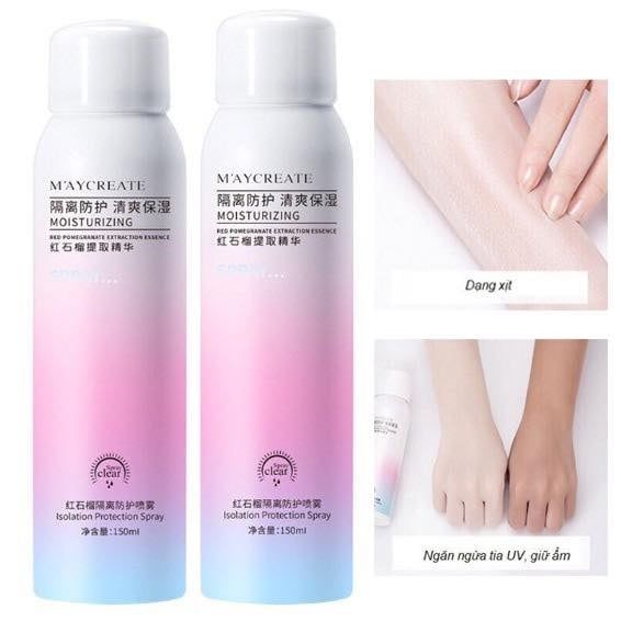 Xịt Chống Nắng MayCreate Moisturizing Spray Dưỡng Trắng Da 150ml