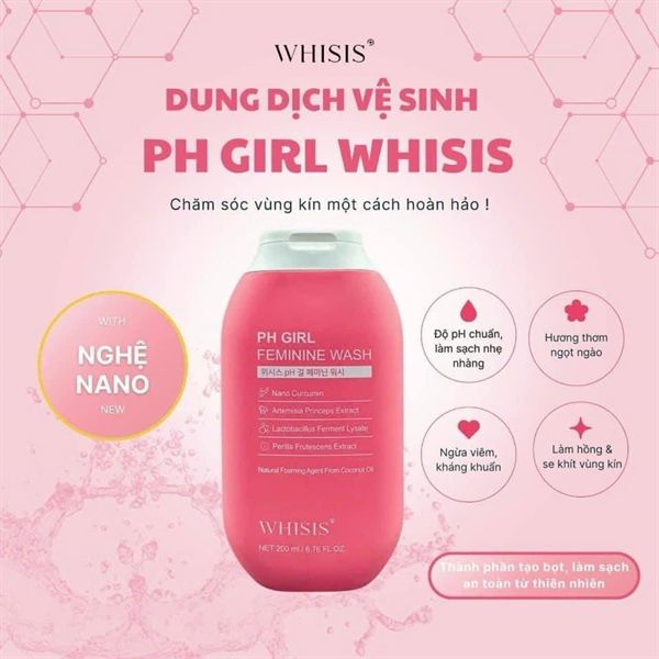 WHISIS Dung Dịch Vệ Sinh pH Girl Feminine Wash 200ML
