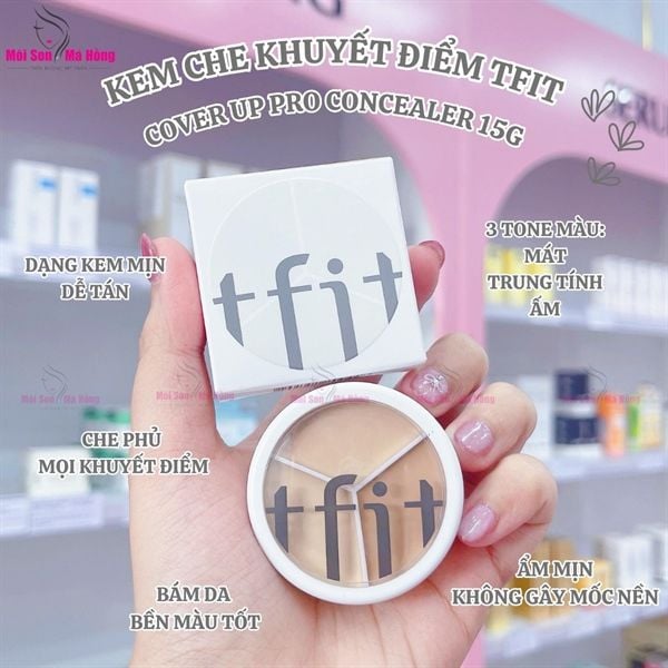 (TẶNG KÈM CỌ) Kem Che Khuyết Điểm Tfit Cover Up Pro Concealer 15g SKU: 8809751800448