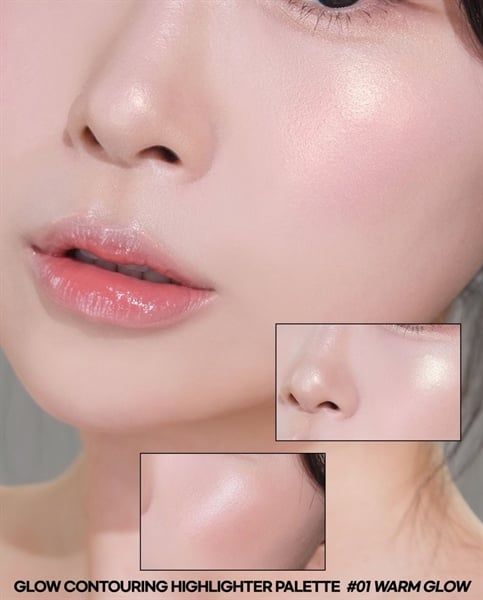 Bảng Highlight 4 Ô Wakemake Glow Palette 7.8gr #01. Warm Glow