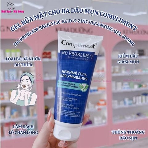 Gel Rửa Mặt Compliment No Problem Prebiotics Axit Amin 200ml Nga