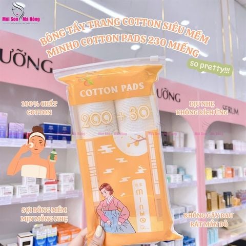 (CÔNG TY) Bông Tẩy Trang Minho Cotton (230 miếng) và 150m