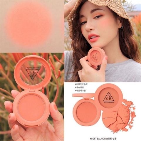 Phấn Má Hồng 3CE Mood Recipe Face Blusher – Soft Salmon