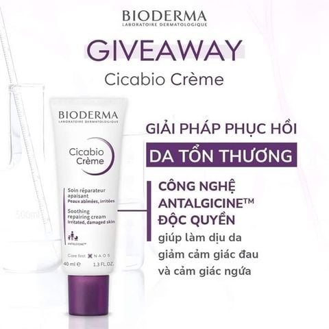Kem Dưỡng Bioderma Cicabio Crème Dưỡng Ẩm, Phục Hồi & Làm Dịu Da 40ml/ 100ml