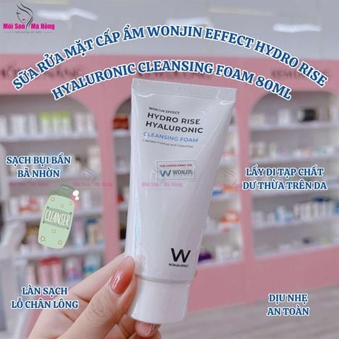 Sữa Rửa Mặt Làm Sạch Sâu Và Cấp Ẩm Wonjin Effect Hydro Rise Hyaluronic Cleansing Foam 80ml