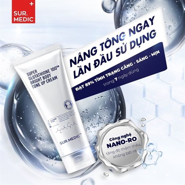 Kem Dng Th Sur.Medic+ Super Glutathione 100 Bright Body Tone Up Cr -  MI SON M HNG
