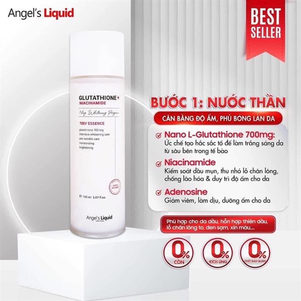 Nước Thần Dưỡng Sáng Angel's Liquid Glutathione+ Niacinamide 700V Essence 150ml