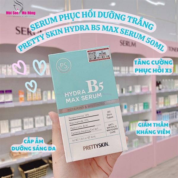 (CÔNG TY) Tinh Chất Prettyskin Hydra Max Serum B5 Phục Hồi, Dưỡng Trắng Da 50ml