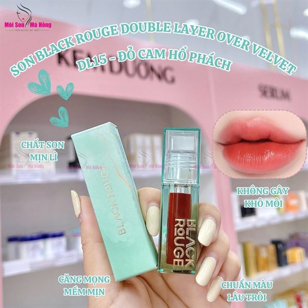 [DL01 - DL14] Son Kem Lì, Mịn Mượt Nhẹ Môi Black Rouge Double Layer Over Velvet 4.1g