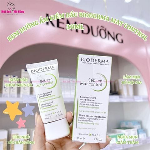 Kem Dưỡng Ẩm Kiềm Dầu, Ngừa Mụn Bioderma Sebium Mat Control 30ml