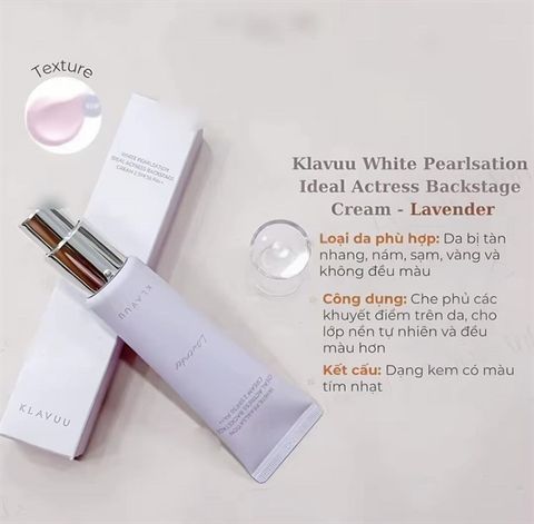Kem Lót Klavuu White Pearlsation Lavender Tím SPF30/PA++