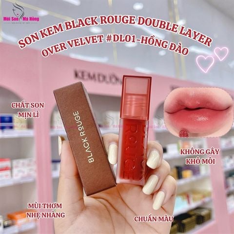 [DL01 - DL14] Son Kem Lì, Mịn Mượt Nhẹ Môi Black Rouge Double Layer Over Velvet 4.1g